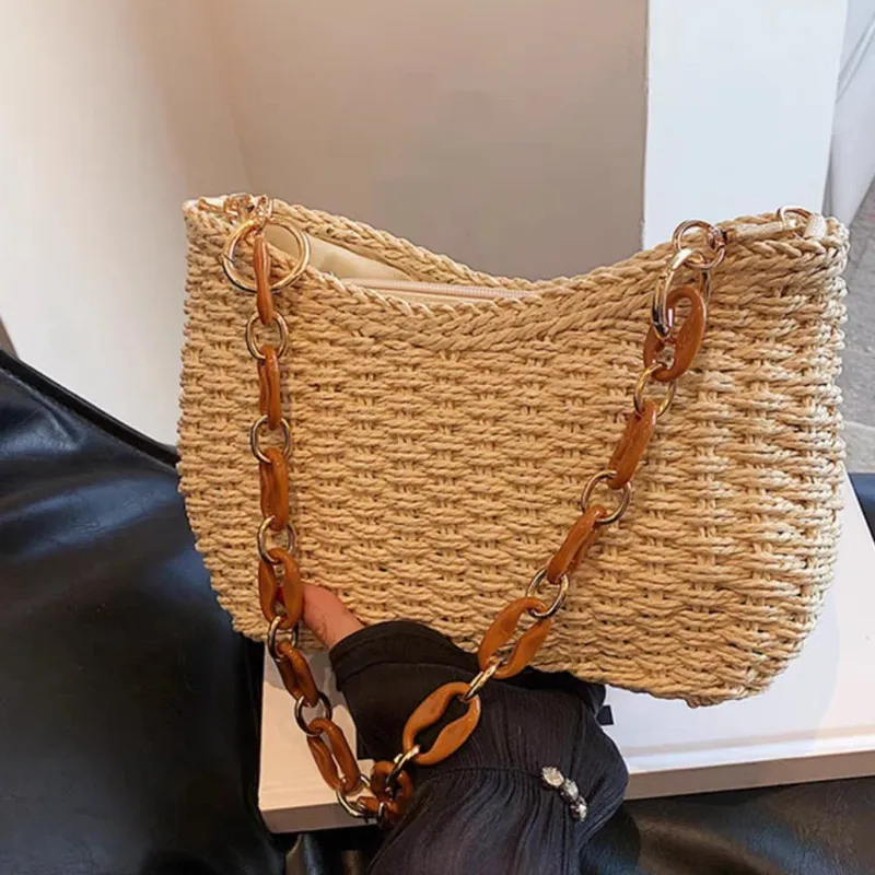 Luxury Bags & Leather Repair Of Atlanta Photos - Straw Woven Shoulder Bag for Women