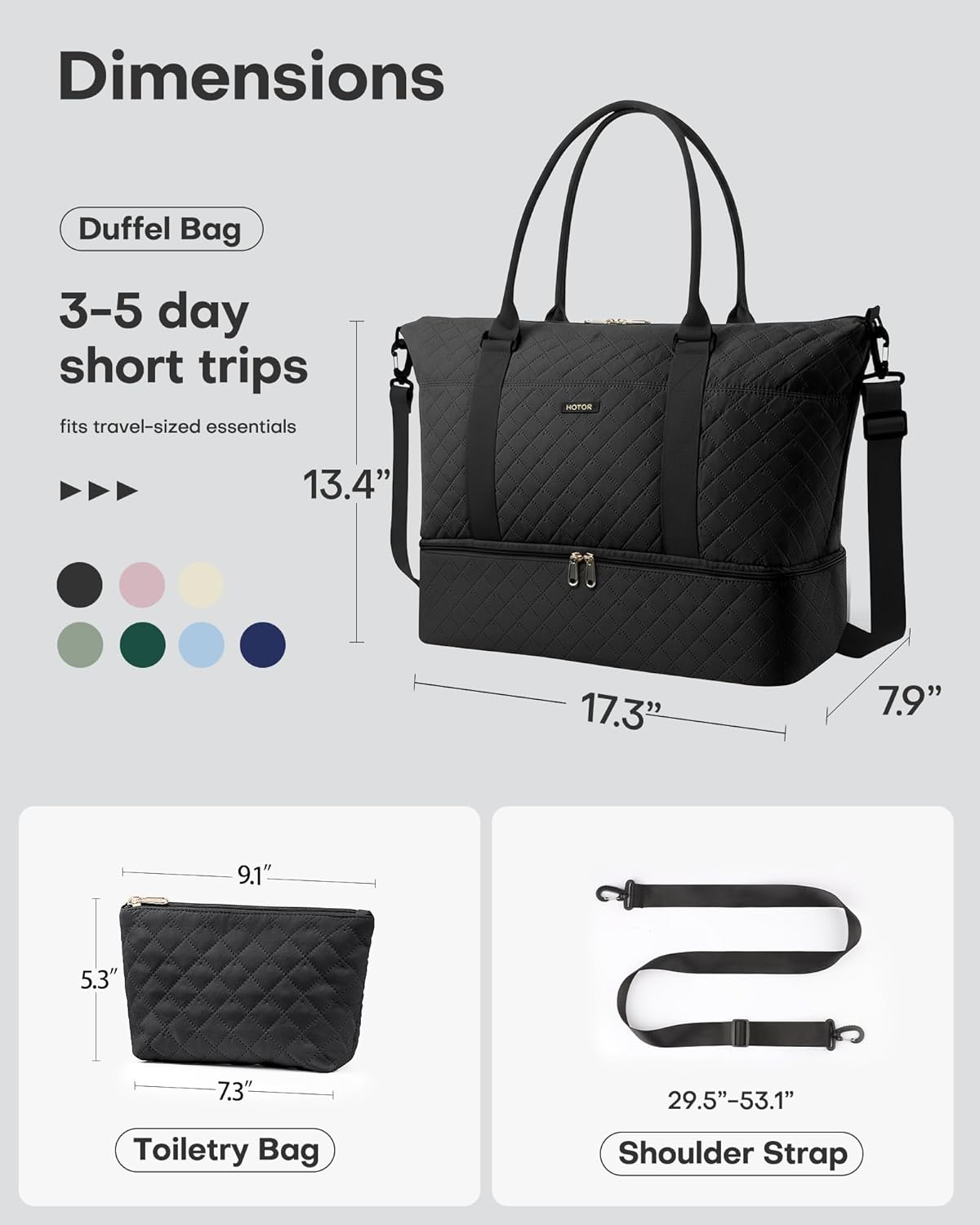 HOTOR Travel Duffel Bag - Week - Weekender Bag Duffle avis et prix