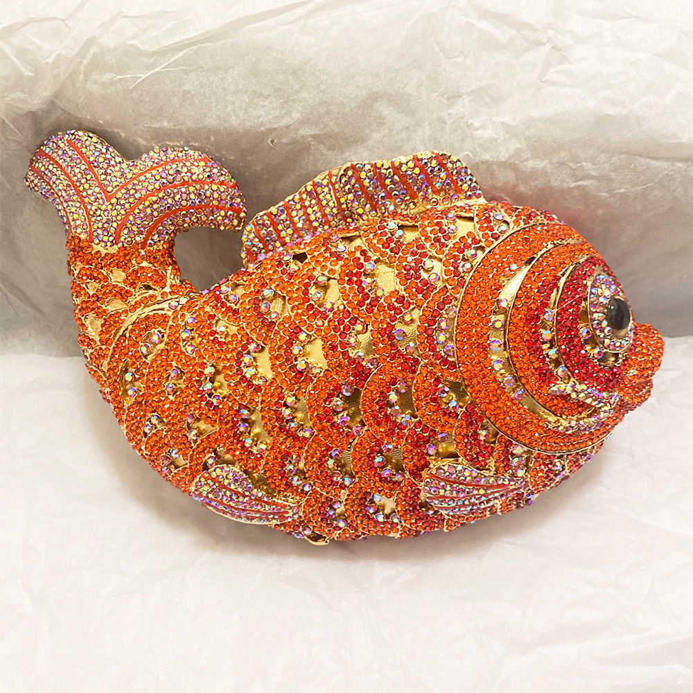 Red/Orange Fish Crystal Mini E - Luxury Bags Supplier avis et prix