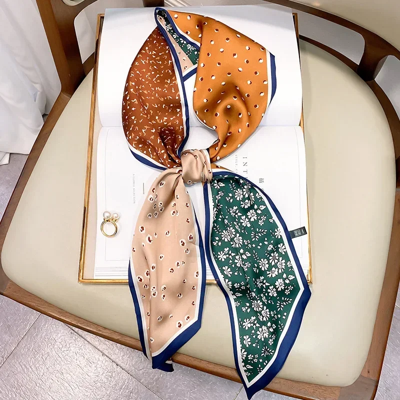 Design Print Skinny Scarf Plai - Luxury Bags Made avis et prix