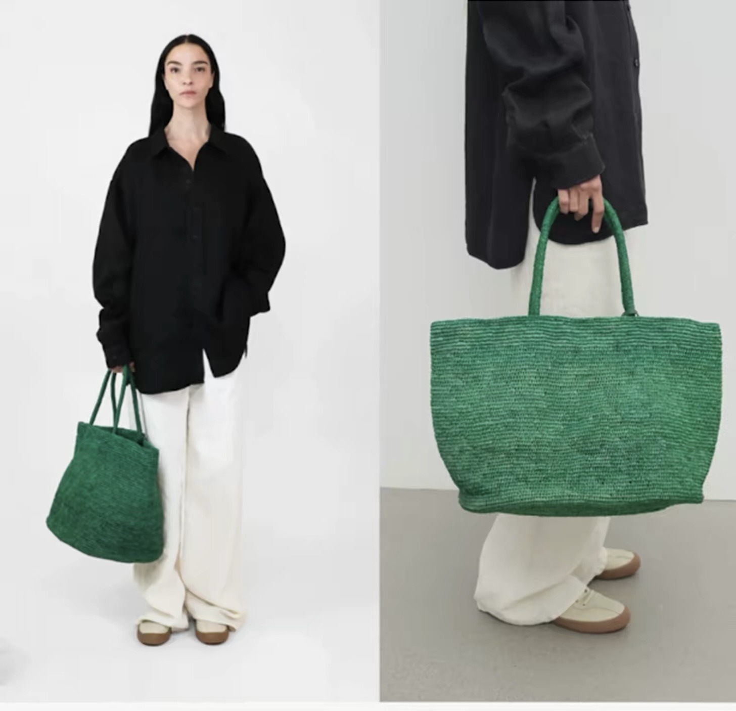 Cute Green Rattan Tote Bag – H - Luxury Bags Green avis et prix