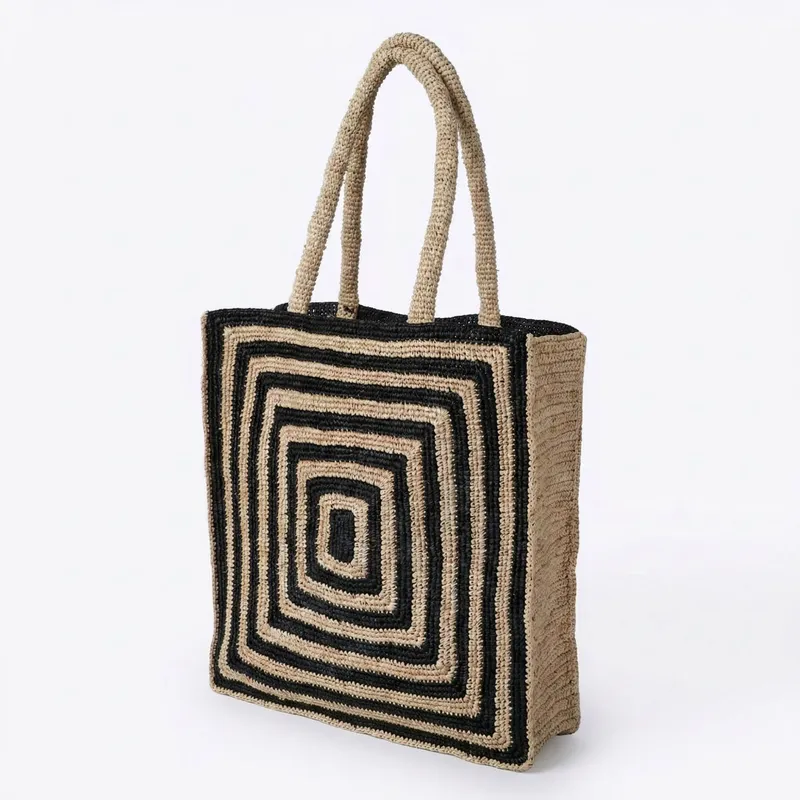Striped raffia woven straw bag - Luxury Bags & Leather Repair Of Atlanta Photos avis et prix