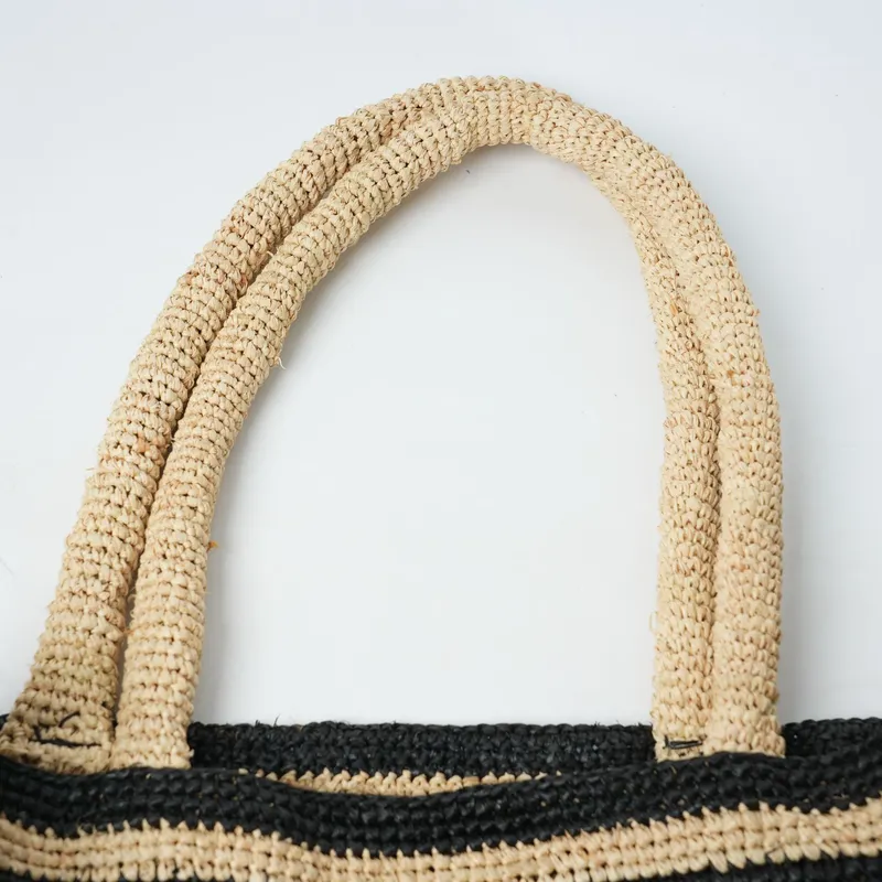 Striped raffia woven straw bag - Luxury Bags & Leather Repair Of Atlanta Photos avis et prix
