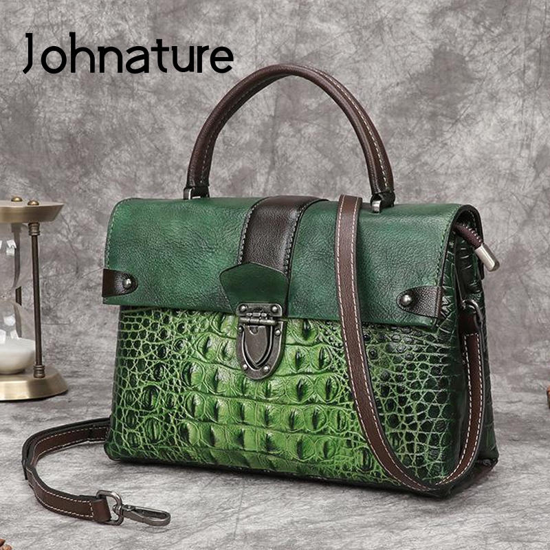 Johnature Retro Alligator Patt - Luxury Bags Hand Painted avis et prix