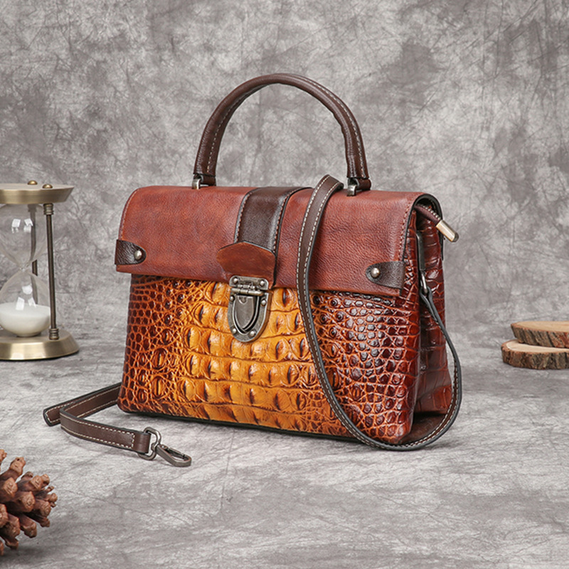 Johnature Retro Alligator Patt - Luxury Bags Hand Painted avis et prix