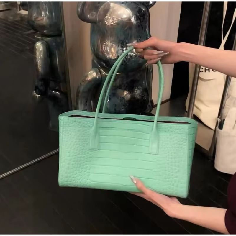 Crocodile-embossed Tote Bag La - Luxury Bags Green avis et prix