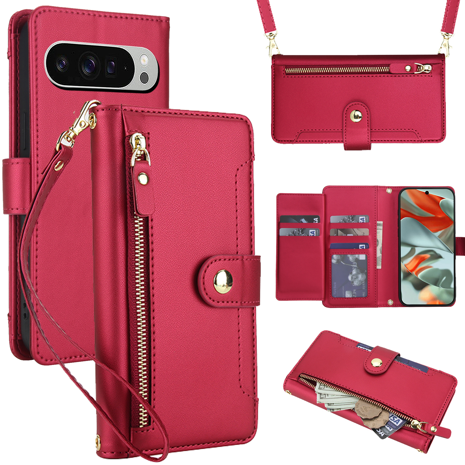 Crossbody Zipper Leather Walle - Luxury Bags & Leather Repair Of Atlanta Photos avis et prix