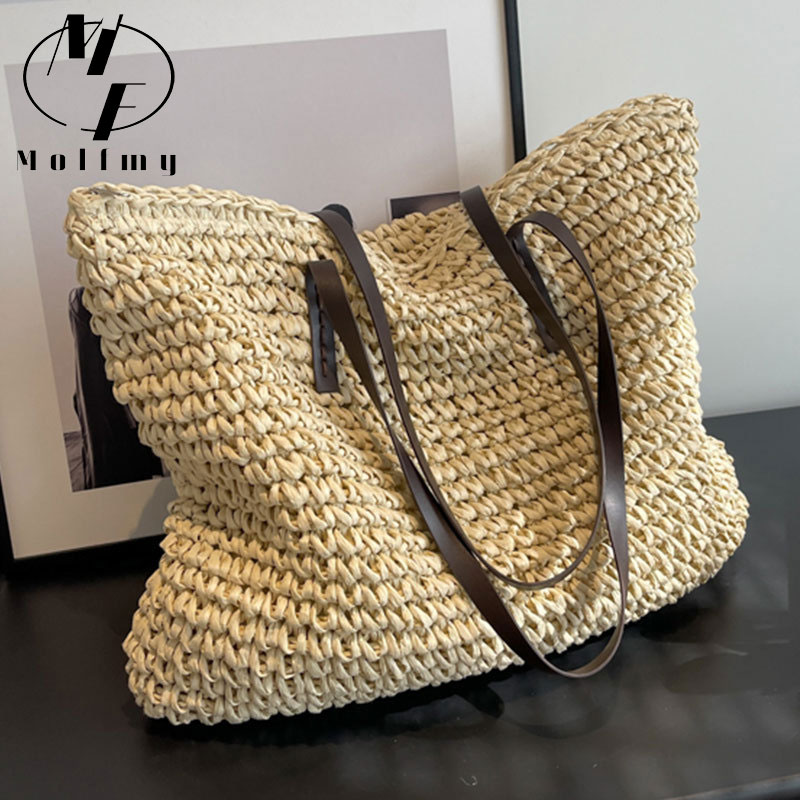 Straw Woven Tote Bags Casual L - Luxury Bags Made avis et prix