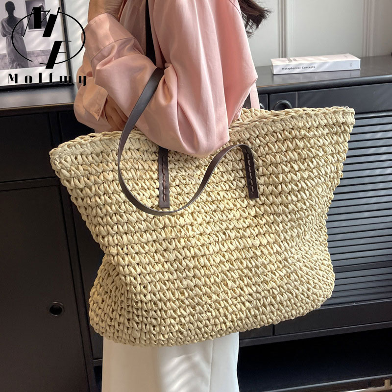 Straw Woven Tote Bags Casual L - Luxury Bags Made avis et prix