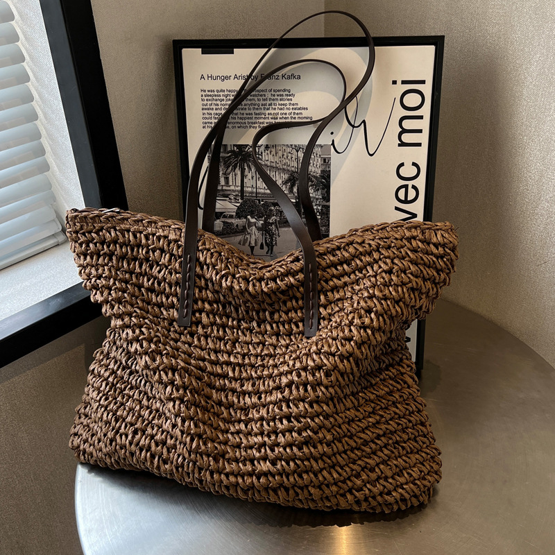Straw Woven Tote Bags Casual L - Luxury Bags Made avis et prix